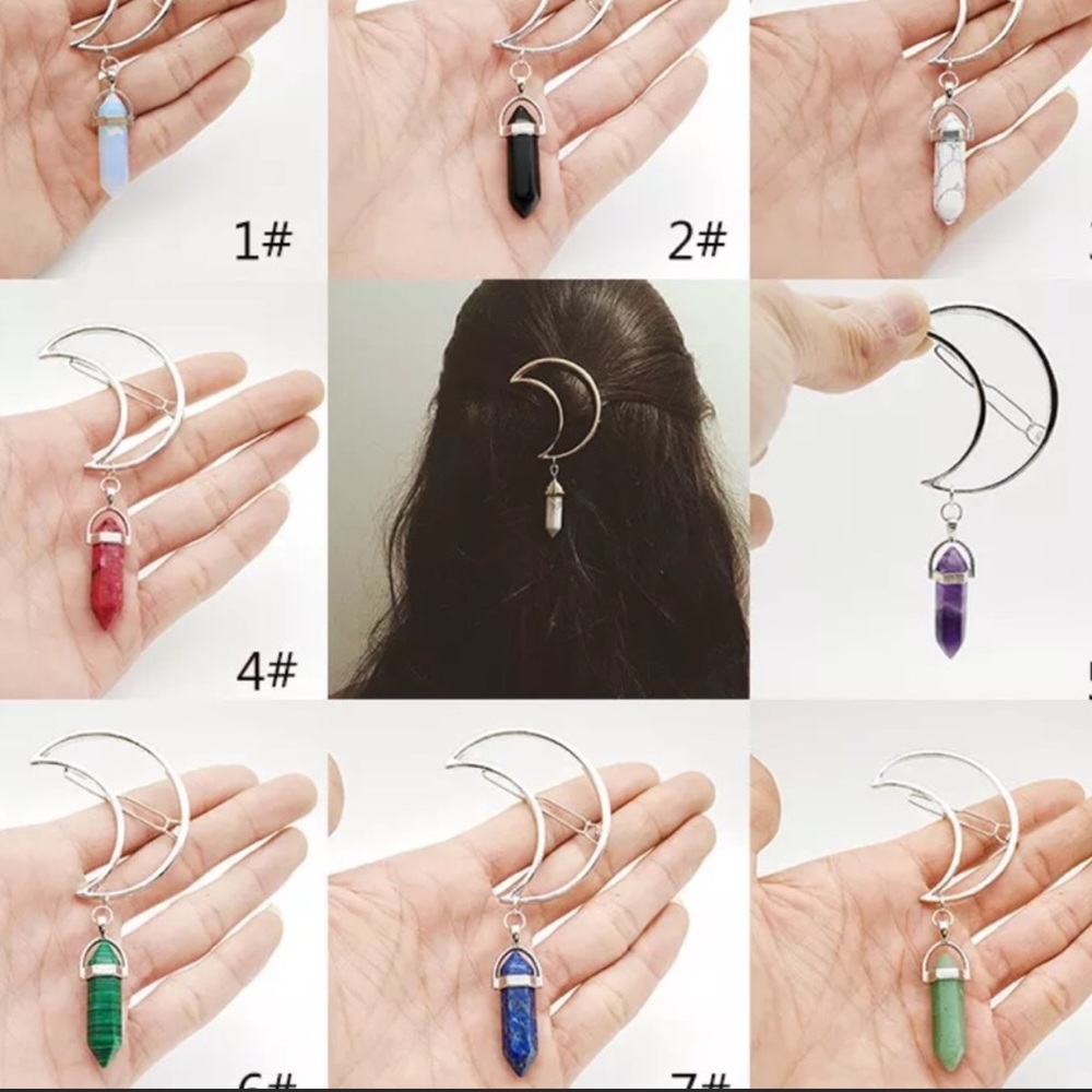 Moon Gemstone Clip - Picture 2 of 3